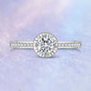 Four Prong Pavé Bezel Style Diamond Engagement Ring Setting