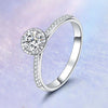 Four Prong Pavé Bezel Style Diamond Engagement Ring Setting