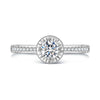 Four Prong Pavé Bezel Style Diamond Engagement Ring Setting