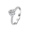 Four Prong Pavé Solitaire Style Diamond Engagement Ring Setting