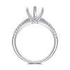 Four Prong Pavé Solitaire Style Diamond Engagement Ring Setting