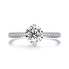 Four Prong Pavé Solitaire Style Diamond Engagement Ring Setting