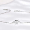 Four Prong Princess Cut Lab Grown Diamond Bracelet in 18K White Gold