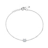 Four Prong Princess Cut Lab Grown Diamond Bracelet in 18K White Gold