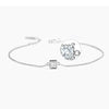 Four Prong Princess Cut Lab Grown Diamond Bracelet in 18K White Gold