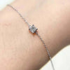 Four Prong Princess Cut Lab Grown Diamond Bracelet in 18K White Gold