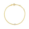Four Prong Princess Cut Lab Grown Diamond Bracelet in 18K Yellow Gold