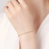 Four Prong Princess Cut Lab Grown Diamond Bracelet in 18K Yellow Gold