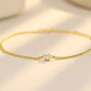 Four Prong Princess Cut Lab Grown Diamond Bracelet in 18K Yellow Gold