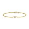 Four Prong Princess Cut Lab Grown Diamond Bracelet in 18K Yellow Gold
