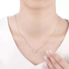 Four Prong Princess Cut Lab Grown Diamond Necklace in 18K White Gold