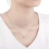 Four Prong Princess Cut Lab Grown Diamond Necklace in 18K White Gold
