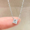Four Prong Princess Cut Lab Grown Diamond Necklace in 18K White Gold
