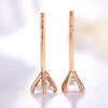 Four Prong Princess Cut Lab Grown Diamond Stud Earrings in 18K Rose Gold