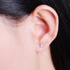 Four Prong Princess Cut Lab Grown Diamond Stud Earrings in 18K Rose Gold