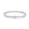 Four Prong Round Cut Lab Grown Diamond Tennis Bracelet in 18K White Gold