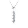 Four Stone Half Bezel Lab Grown Diamond Necklace in 18K White Gold