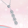 Four Stone Half Bezel Lab Grown Diamond Necklace in 18K White Gold