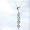 Four Stone Half Bezel Lab Grown Diamond Necklace in 18K White Gold