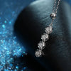 Four Stone Half Bezel Lab Grown Diamond Necklace in 18K White Gold