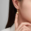 Golden Round South Sea Pearl Drop Earrings 18k Yellow Gold