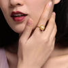Golden Round South Sea Pearl Flower Shape Ring 18K Yellow Gold