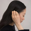 Golden Round South Sea Pearl Half Bezel Ring 18K White Gold