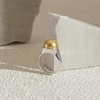 Golden Round South Sea Pearl Half Bezel Ring 18K White Gold