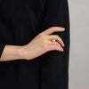 Golden Round South Sea Pearl Half Bezel Ring 18K White Gold