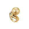 Golden Round South Sea Pearl Ring 18K Yellow Gold