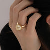 Golden Round South Sea Pearl Ring 18K Yellow Gold