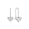 Heart-shaped Asscher Cut Lab Grown Diamond Earrings 18K White Gold