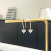 Heart-shaped Asscher Cut Lab Grown Diamond Earrings 18K White Gold