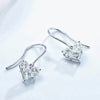 Heart-shaped Asscher Cut Lab Grown Diamond Earrings 18K White Gold