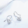 Heart-shaped Asscher Cut Lab Grown Diamond Earrings 18K White Gold