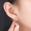 Heart-shaped Asscher Cut Lab Grown Diamond Earrings 18K White Gold