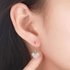 Heart-shaped Asscher Cut Lab Grown Diamond Earrings 18K White Gold