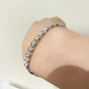 Heart-shaped Bezel Lab Grown Diamond Tennis Bracelet 18K White Gold