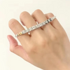 Heart-shaped Bezel Lab Grown Diamond Tennis Bracelet 18K White Gold