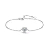 Heart-shaped Halo Lab Grown Diamond Bracelet in 18K White Gold