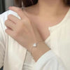 Heart-shaped Halo Lab Grown Diamond Bracelet in 18K White Gold