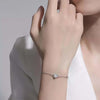 Heart-shaped Halo Lab Grown Diamond Bracelet in 18K White Gold