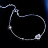 Heart-shaped Halo Lab Grown Diamond Bracelet in 18K White Gold
