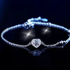 Heart-shaped Halo Lab Grown Diamond Bracelet in 18K White Gold