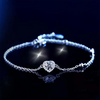 Heart-shaped Halo Lab Grown Diamond Bracelet in 18K White Gold