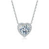 Heart-shaped Halo Lab Grown Diamond Necklace in 18K White Gold
