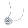 Heart-shaped Halo Lab Grown Diamond Necklace in 18K White Gold