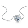 Heart-shaped Halo Lab Grown Diamond Necklace in 18K White Gold