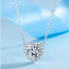 Heart-shaped Halo Lab Grown Diamond Necklace in 18K White Gold