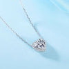 Heart-shaped Halo Lab Grown Diamond Necklace in 18K White Gold